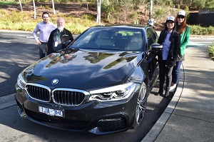 BMW 530i and the EastLink trials team 300w