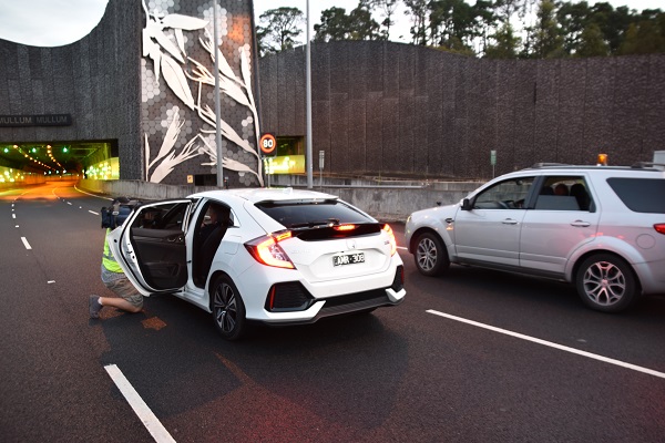 Interview in car in front of tunnel 600w