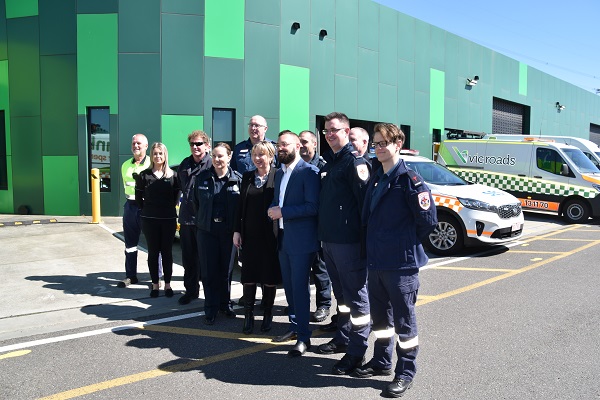 Minister Tierney and MP Halse with 1st responders 600w